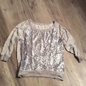 Long sleeve sequin top